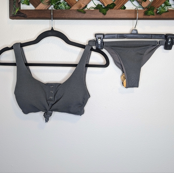 Small Gray Knot Front Swimsuit (Fits like an XS) - Picture 1 of 2